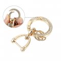 X Autohaux Car Fob Key Chainchains Holder Replacement For Men And Women With D Shaped Ring Bling Key Rings Set Gold Tone