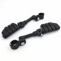 Smt-black Long Angled Adjustable Dually Highway P-clamps Large Footpeg Footrest Compatible With V-star Roadstar Suzuki