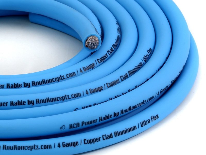 Knukonceptz Kca Kandy Kable Neon Blue 4 Gauge Power Wire Sold In 10 Foot Increments