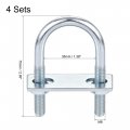 Uxcell Round U-bolts 4 Sets 1 38 35mm Inner Width 75mm Length Steel M8 With Nut Plate