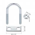Uxcell Round U-bolts 4 Sets 1 38 35mm Inner Width 75mm Length Steel M8 With Nut Plate