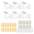 6pcs Stainless Steel Hand Rail Brackets 3 Curvedrail Holder Hand Stairway Bracket For Round With Mounting Screw Guardrail 