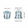 Uxcell 1 4-20 X 10mm Threaded Inserts Nuts 50pcs For Wood Furniture Interface Hex Socket Drive Insert With Wrench