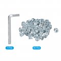 Uxcell 1 4-20 X 10mm Threaded Inserts Nuts 50pcs For Wood Furniture Interface Hex Socket Drive Insert With Wrench