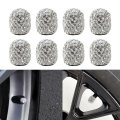 8 Pack Universal Diamond Crystal Car Wheel Tire Valve Caps Tyre Rim Stem Covers Airdust Waterproof For Automobiles Motorcycles
