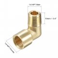 Uxcell Brass Hose Fitting Elbow 1 4 Npt Male To Female Thread Pipe Connector Adapter