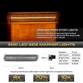Vipmotoz Full Led Front Amber Side Marker Lights Compatible With 1996-2002 Bmw Z3 M Roadster Chrome Lens Clear Pair Set