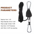 Uxcell 2pcs 1 8 4mm Tie Down Ratchet Rope Hanger Metal Gears 6 6ft 2meter Strap Head With Aluminum Buckle Ratcheting Pulley