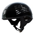 Hot Leathers Hld1043 Gloss Black Black And White Warrior Bullet Advanced Dot Skull Half Helmet For Men Women Large 
