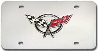 Corvette License Plate C5 Flag Logo