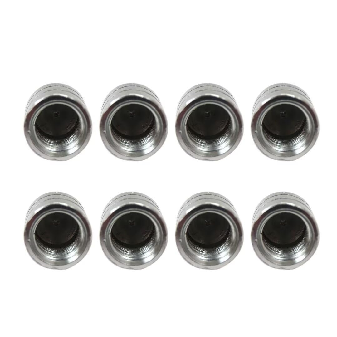8 Silver Spiked Valve Stem Caps Car Wheels Air Rim Covers Decorative Accessories Fit For Motorcycles Bikes