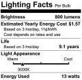 Satco S6418 Pin-based Compact Fluorescent 13 Watts 800 Lumens T4 Shape 2gx7 Ansi Base 82 Cri 6 19 Mol 1 38 Mod 3000 Cct Kelvin