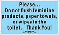 5inx3in Blue Do Not Flush Feminine Products Paper Towels Or Wipes Sticker By Stickertalk 