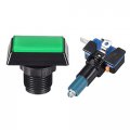 Uxcell Game Push Button 49x33 Rectangle12v Led Illuminated Switch With Micro For Arcade Video Games Green 2pcs