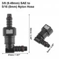 X Autohaux 9 89mm Sae To 10 5mm 90 Degree Fuel Line Hose Quick Release Connector Disconnect Nylon 2 Set