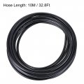 Uxcell Pneumatic Pu Tubing Kit 8mm Od 10m Black With 12 Pcs Push To Connect Fittings