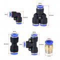 Uxcell Pneumatic Pu Tubing Kit 8mm Od 10m Black With 12 Pcs Push To Connect Fittings