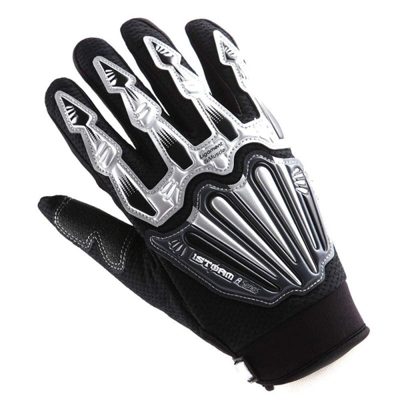 Wow Motocross Motorcycle Bmx Mx Atv Dirt Bike Skeleton Racing Cycling Gloves Black