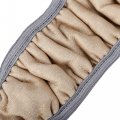 X Autohaux Elastic Leopard Pattern Fluffy Car Steering Wheel Cover With Handbrake Gear Shift Set Universal Gray