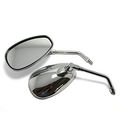 10mm Chrome Motorcycle Handlebar Rearview Side Mirrors For Sports Bike Cruiser Chopper Dirt Scooter 2 Pack Adjustable Oval With 