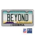 Ford Mustang Cobra In 3d On Silver Real 3k Carbon Fiber Finish Abs Plastic License Plate Frame