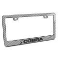 Ford Mustang Cobra In 3d On Silver Real 3k Carbon Fiber Finish Abs Plastic License Plate Frame