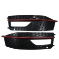 Pair Front Fog Light Grille Bumper Grill Cover For Audi A4 S4 S-line 2013-2015 8k0807681l 8k0807682m Black Red 