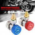 R134 A C Low High Adjustable Quick Connector Air Conditioning Coupler Adapter With Cap For Valve Access Systems