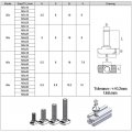 15 Pcs M8 X 40mm Thread Slot Drop-in Bolt T-bolt Hammer Head T Screw Stud For 4545 Series Standard 10mm T-slot Aluminum