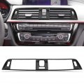 Car Air Conditioning Vent Cover Carbon Fiber Style Console Trim For 3 Series F30 13-18