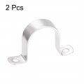 Uxcell 50mm 2 Rigid Pipe Strap Holes Tube Straps 304 Stainless Steel Tension Clamp 2pcs
