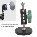 Magnetic Car Mount Dual 360 Degreehead 1 4inch Thread Phone Holder For Mounting Action Cameras