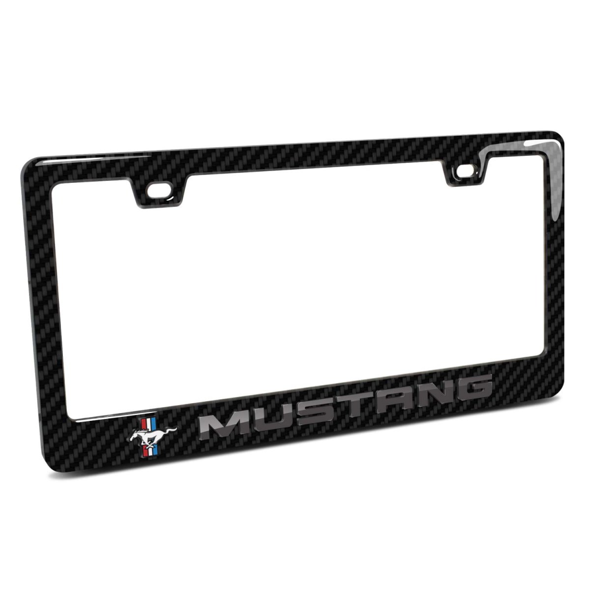 Ford Mustang 3d In Dark Gray On Real Carbon Fiber Abs Plastic License Plate Frame