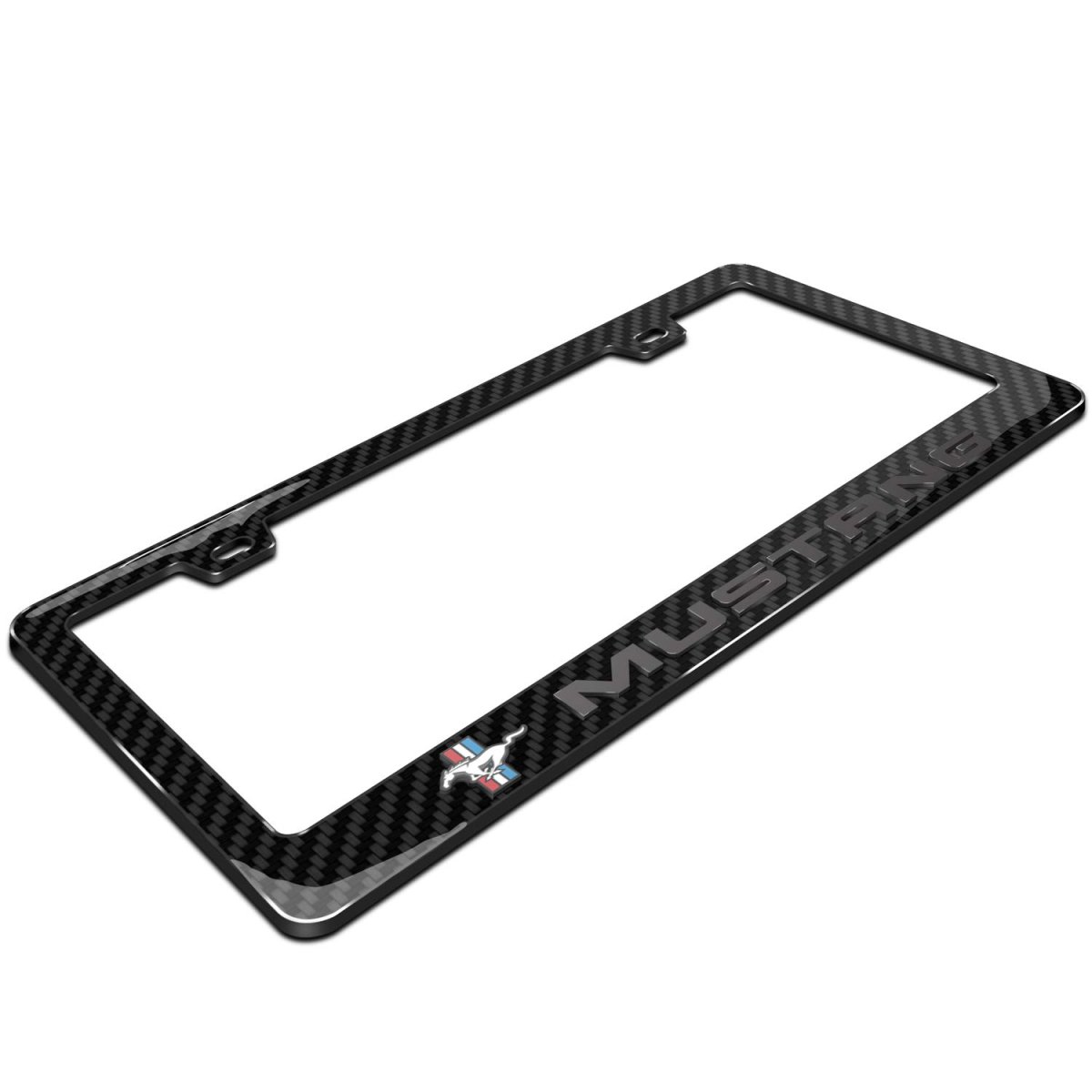 Ford Mustang 3d In Dark Gray On Real Carbon Fiber Abs Plastic License Plate Frame