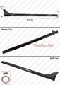 Mc Style Jdm Fe180 Painted Full Gloss Black Side Skirt Extension Compatible For 2022 2023 Honda Civic Ex Lx Si Touring Sport