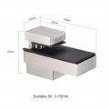 Uxcell Glass Shelf Bracket Wall Mount Adjustable Zinc Alloy Brushed Nickel Support For 3-15mm Thickness 4pcs