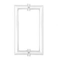 C R Laurence Mh18x18ps Crl Polished Stainless 18 Mitered Corner Glass Mounted Pull Handle 