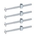 4pcs Bed Frame Bolts M6 X 85mm Hex Socket Head Screws Barrel Nuts Bunk Furniture With Rice-shaped Nut For Chairs Cots Silver 