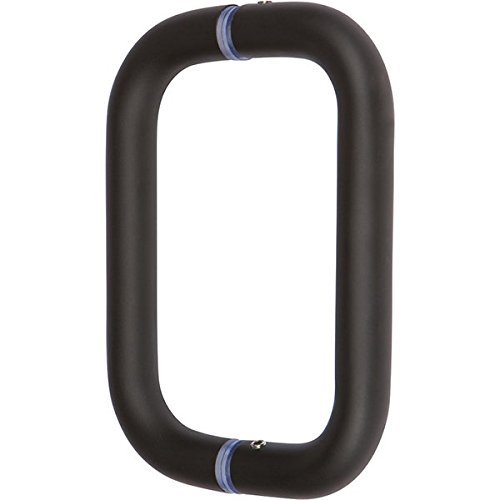 Rockwell Security Tubular Back To Door Pull 6 Inch Antique Black Finish For Commercial And Residential Heavy Glass Frameless