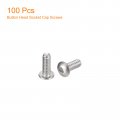Uxcell 2-56x1 4 Button Head Socket Cap Screws 100pcs 304 Stainless Steel Fasteners Hex Bolts Full Thread Drive