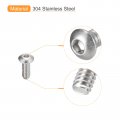 Uxcell 2-56x1 4 Button Head Socket Cap Screws 100pcs 304 Stainless Steel Fasteners Hex Bolts Full Thread Drive