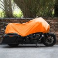 Motorcycle Cover Lightweight Half Outdoor Waterproof Rain Dust Protector Orange Xl Size For Most Full Dress Touring Cruiser