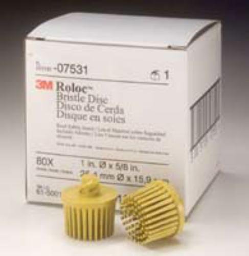 Scotch-brite Roloc Bristle Discs Medium Grit Yellow Model 7531 For Metal Surface Cleaning And Stripping 1 Pack