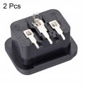 Uxcell Panel Mount Plug Adapter 250v 10a 15a C14 3p Iec Inlet Module Power Connector Socket Right Angle Pack Of 2