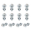 12 Set M6x28mm Jack Nuts Carbon Steel Zinc Finish Expansion Screw Petal Multi-grip Insert Rivet Nut Fasteners For Hollow Wall 