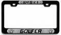 Born To Be A Golfer 3d Metal License Plate Frame Universal Fit For Auto Suv And Truck Tag Holder 12 X 6 In Heavy Duty Steel 