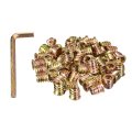 5 16-18 X 15mm Threaded Inserts Nuts 100pcs For Wood Furniture Interface Hex Socket Drive Insert With Wrench 
