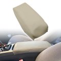 Leather Center Console Lid Armrest Cover Beige Tan For Toyota Prius 2004 2005 2006 2007 2008 2009 Microfiber Vegan Replacement 