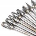 Carbide Burr 10pcs Tungsten Steel Alloy Rotary Bits Single Flute Roughing Grind Cutter For Metal Products Carving Tools
