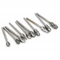 Carbide Burr 10pcs Tungsten Steel Alloy Rotary Bits Single Flute Roughing Grind Cutter For Metal Products Carving Tools